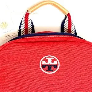 NEW Tory Burch Embroidered-T Red Canvas Tassel Zip Pocket Sporty Casual Backpack Tory Burch | Bags | New Tory Burch Embroideredt Red Canvas  main image 3